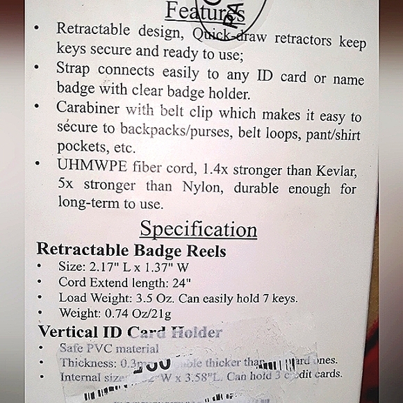 Retractable ID Badge Holder, Multipurpose - Picture 3 of 8